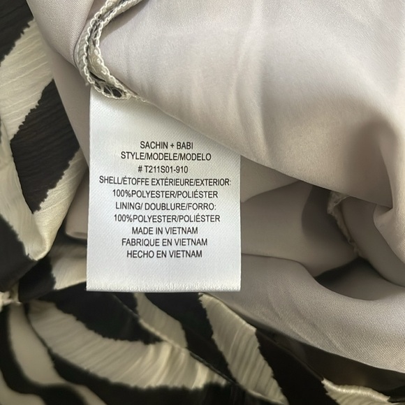 Sachin & Babi Womens Miranda Striped Slit Brown Beige Midi Skirt Size 12 New - Picture 8 of 8